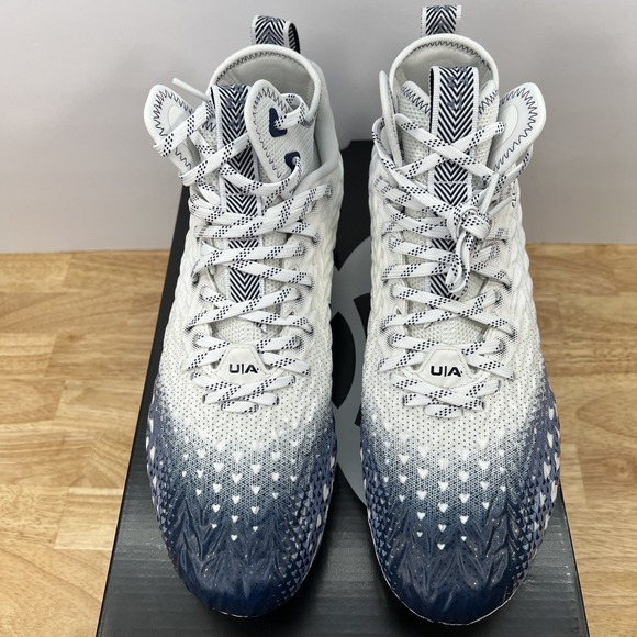 Under Armour Men 11.5 Spotlight Clone 3.0 MC Football Cleats 3026334-106 WHT/NVY main image 10
